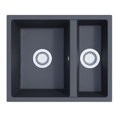 GRANMASTER COMO 150 UNDERMOUNTED/INSET/FLUSH MOUNTED BLACK METALLIC QUARTZ SINGLE BOWL SINK, GRA0076 GRANMASTER COMO 150 UNDERMOUNTED/INSET/FLUSH MOUNTED BLACK METALLIC QUARTZ SINGLE BOWL SINK, GRA0076